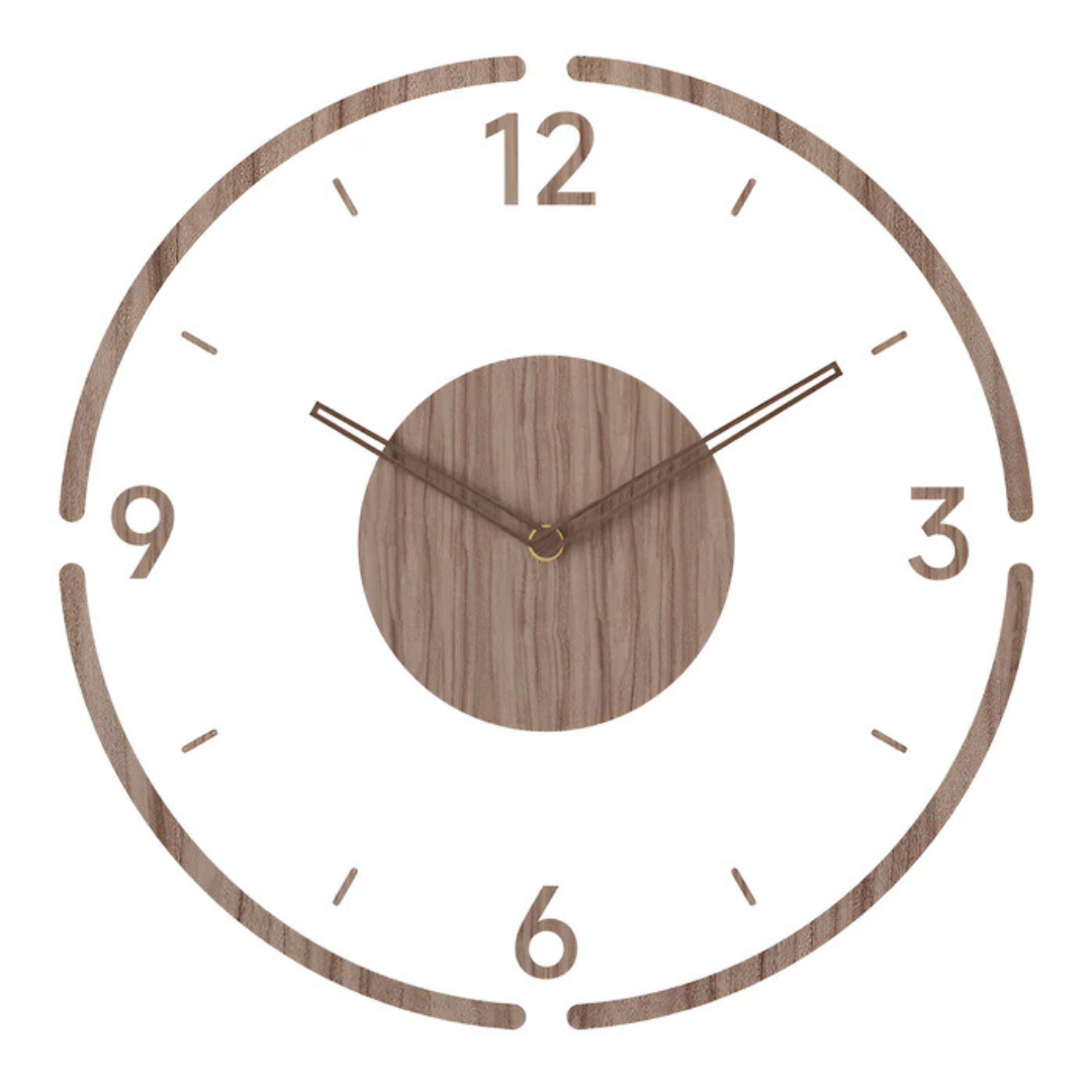 TimberTime - Grote Acryl Houten Wandklok