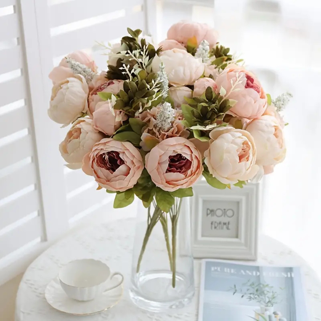 LuxPeony – 2 Bossen Zijde Pioenrozenbloemen