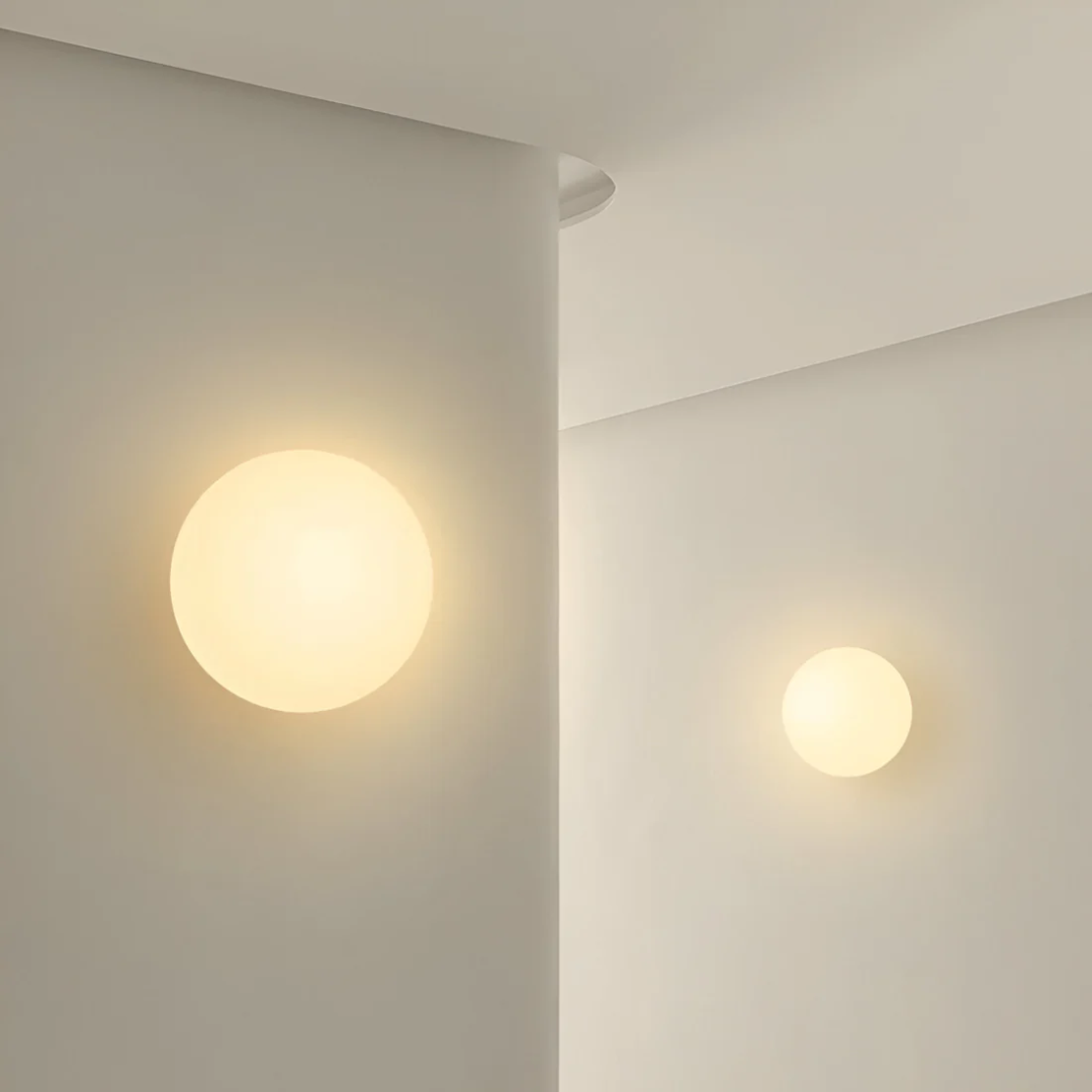 Pietas - Minimalistische Bolvormige Glazen Wandlamp