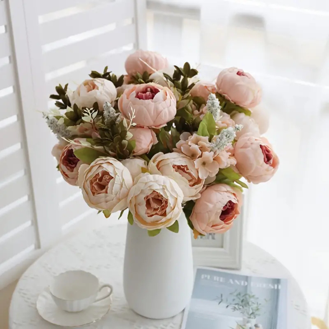 LuxPeony – 2 Bossen Zijde Pioenrozenbloemen