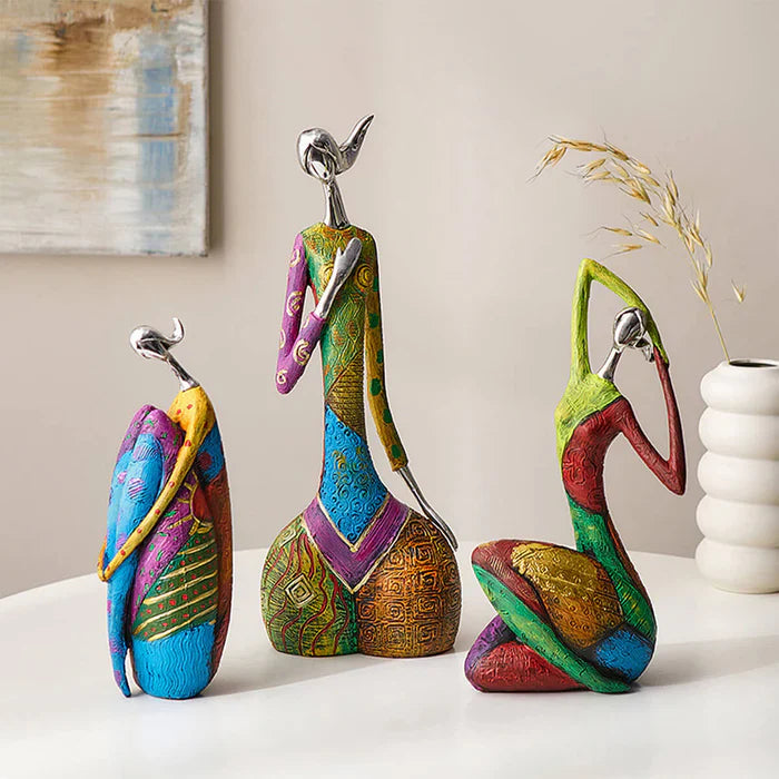 Artesa – Handgemaakt Abstract Vrouwenbeeldje in Kleurrijk Design